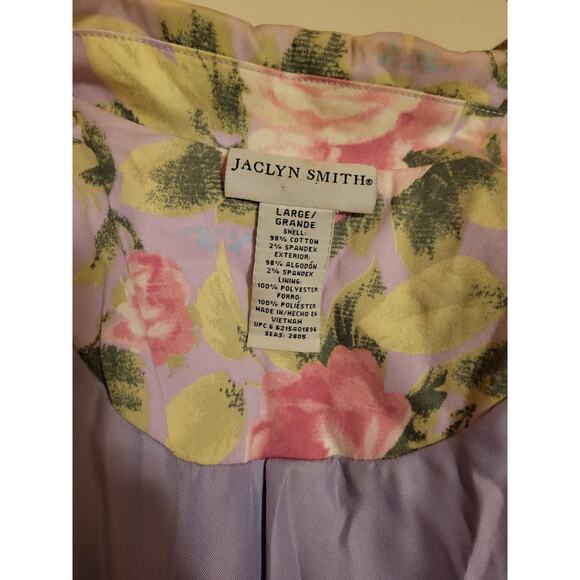 Jacklyn Smith Pastel Floral Print Coat Peacoat Jacket Purple Womens Size Large - Picture 6 of 7